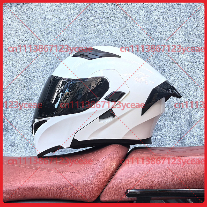 Dual Visor Motorcycle Racing Helmet - Casco modulare per moto Orz, con