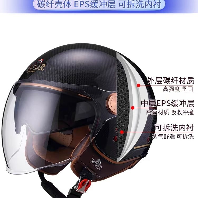 Casco Moto BEON BR20 in Fibra  - Vintage Open Face Retro Helmet recensione e prezzo