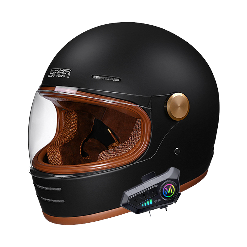 Casco retrò integrale con Blue - Full Face Motorcycle Helmet With Bluetooth recensione e prezzo