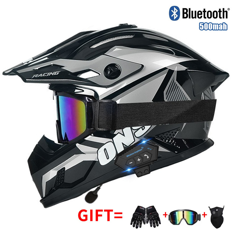 Casco da moto per fuoristrada  - Full Face Motorcycle Helmet With Bluetooth recensione e prezzo